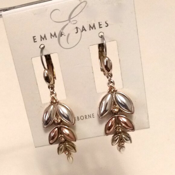 NEW Two Tone Gold Plated Drop Dangle Crystal Earrings Women Jewelry Gifts - Picture 3 of 6